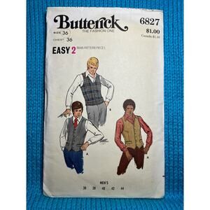 Butterick sewing pattern 6827 mens vest size 36